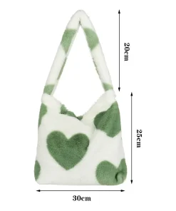 Women Girls Fluffy Shoulder Bag Top-handle Bag Female Autumn Winter Handbag Plush Tote Fashion Shopping Bag - Image 6
