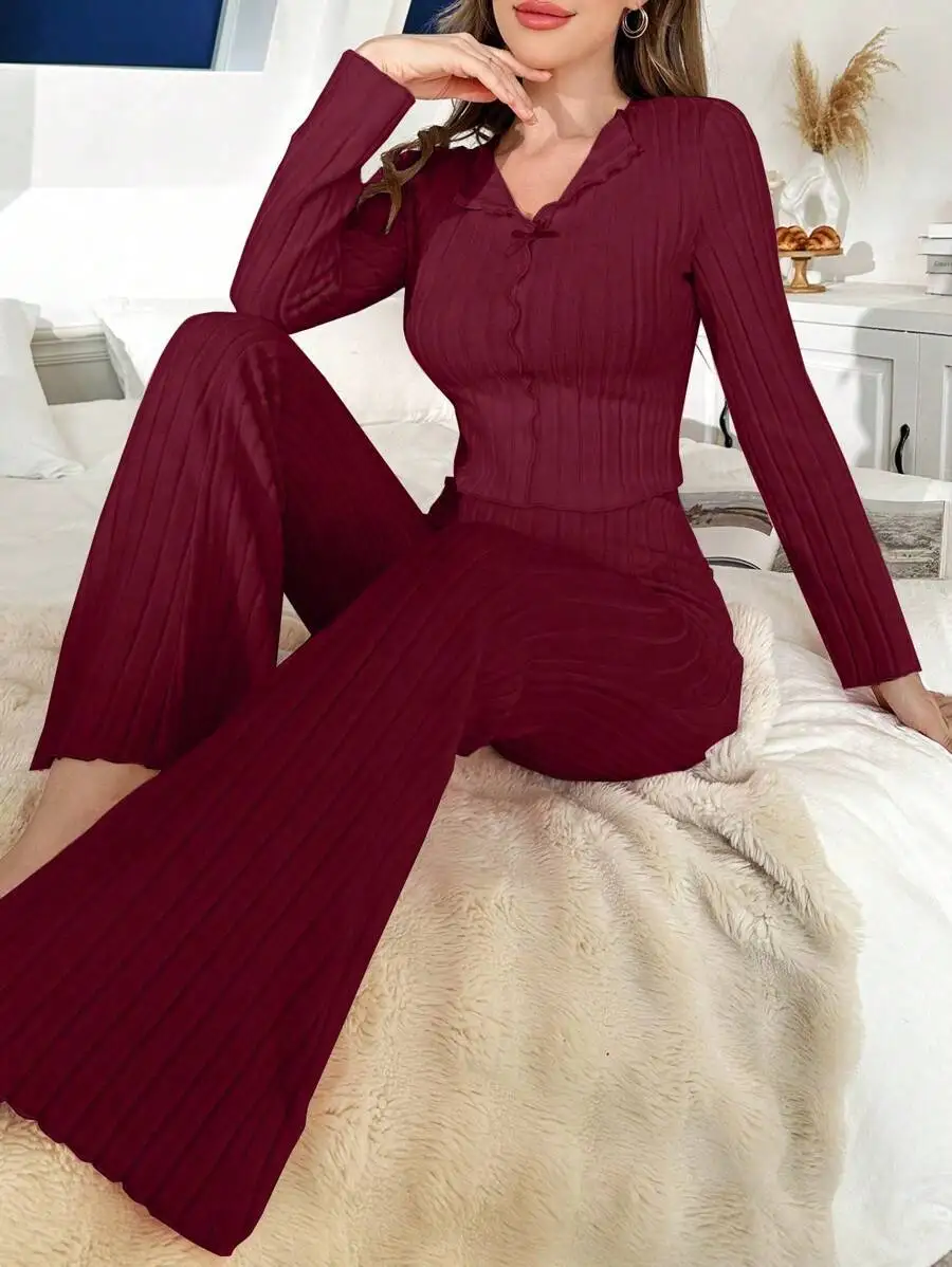 Winter Sleepwear Women's Pajamas Set Pajama Sets Sleepwear for Sleeping Sexy Women's Lingerie Woman Trousers Home Clothes Warm - Image 4