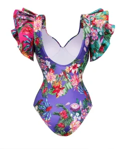 Summer New Print Ruffle Women Push Up Bikini Set Swimwear Women Sexy Swimsuit Deep-V Bathing Suits Beach Wear Swim Suit - Image 6