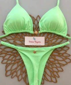 Print Sexy Bikini Sets Halter Lace-up Tops Thongs Beach Style Bathing Suit Y2k Swimsuits Women Beachwear Купальник Женский 2025 - Image 4