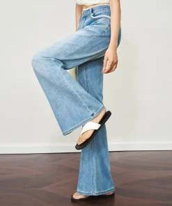 OLrain Flared Jeans Autumn Woman Blue Denim Flare Pants 2025 Fashion Lady Lace Wide Leg Long Trouser Women's Clothing O57XA98922 - Image 5
