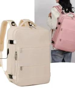 35L Large Capacity Travel Backpack Oxford Shoe Pouch Travel Luggage Bagpack with USB Charging Port Waterproof Carry On Backpack