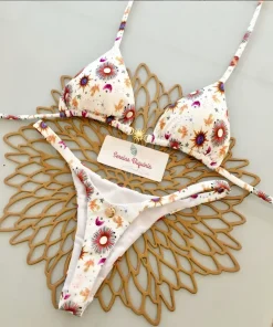 Alternative view of Print Sexy Bikini Sets Halter Lace-up Tops Thongs Beach Style Bathing Suit Y2k Swimsuits Women Beachwear Купальник Женский 2025