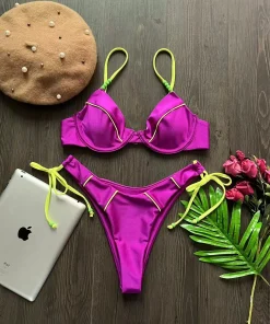RUOTONGSEPT New Sexy Push up Bikini Set Swimsuit Women's low-waist Swimwear For Female Two Piece Beachwear 2023 Bathing Suit - Image 5