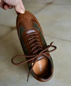Vintage German Training Baseball Shoes for Women's Genuine Leather Woman Running Sports Shoes Outdoor Tennis Lace-up Sneakers - Image 3