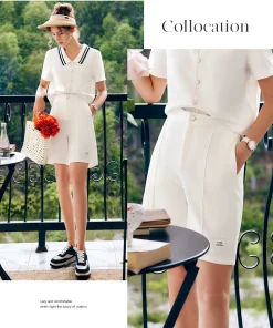 OLrain Women's Summer Shorts French Fashion White Casual Lady Short Pants 2025 Ladies High Waist Shorts Woman Clothes O22XK01008 - Image 3