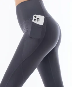 Women wear pocket spring and autumn winter new high waist lift hip plus fleece thick leggings tight yoga pants - Image 6