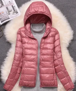 Women Puffer Jacket 15 Colors Plus Size 5XL 6XL 7XL 2025 New Spring Autumn Female Ultra Lightweight Packable Hooded Down Coats - Image 5