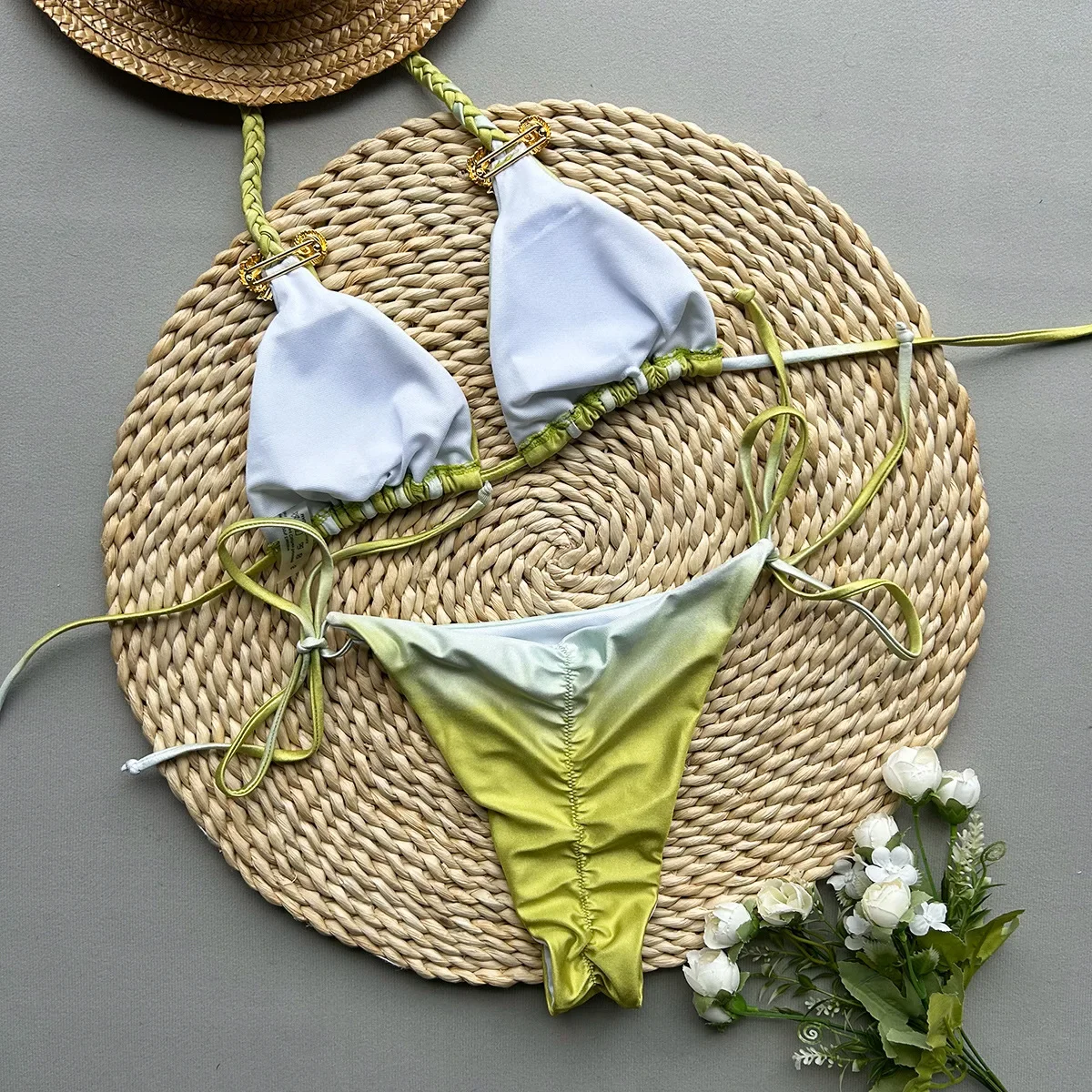 New bikini sexy tie dye split style swimwear for woman accessories swimsuit - Image 5