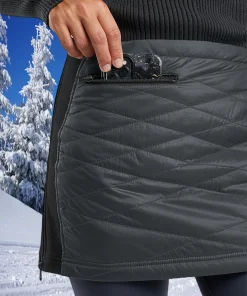 Women's Zippered Puffer Skirt Quilted Insulated Winter Skirt for Skiing Hiking Running Golf With Pockets - Image 4
