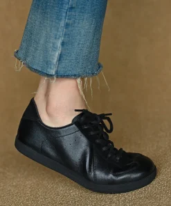 Genuine leather German training shoes Woman flats suede Retro For Women's sneakers Luxury High quality - Image 4