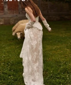 With Corset Lace Long Wedding Dress Without Gloves Dreamy Off Shoulder A-line Bridal Gown Customized Vintage Dresses For Bride - Image 4