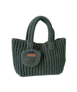 Woven Bag Solid Color Handmade Crochet Bag Cute Woolen Handbag Autumn and Winter Wear Mobile Phone Bag - Image 5