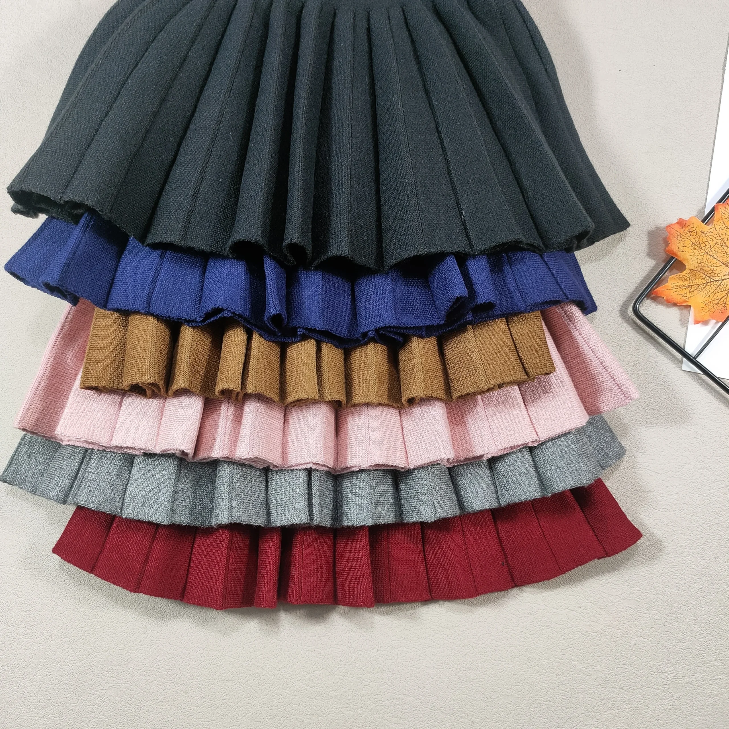 Kids Skirt Girls' Pleated Skirt Solid Sweet Pink Beach Skirt Black Cute Mini Skirt Slim Fit Baby Princess Skirt 2-12 Years - Image 6