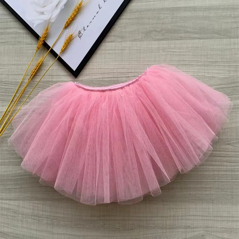 Children's Dance Skirt Soft Yarn Ballet Skirt White Tutu Four-Layer Performance Skirt Female - Image 6