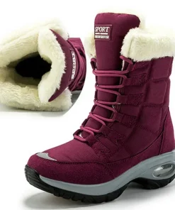 Women Thigh High Boots Platform Fur Warm Snow Boots Winter Shoes Waterproof Slip on Women Comfortable Outdoor Ankle Hiking Boots - Image 3