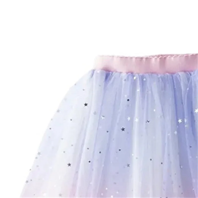 Girls Tutu Skirts Stars Print Princess Petty Girls Dancing Party Skirt Children Gradient Costume Clothes - Image 4