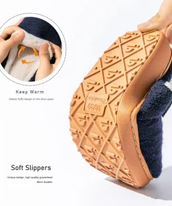 Pmoiste Soft Knited House Slippers Women Comfortable Warm TPR Wedge Memory Foam Designer Luxury Living Room Shoes Winter Indoor - Image 4