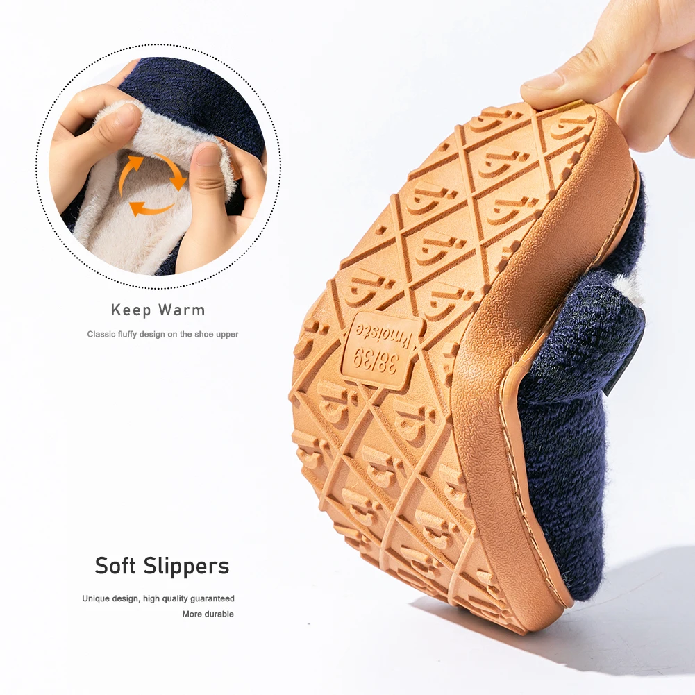 Pmoiste Soft Knited House Slippers Women Comfortable Warm TPR Wedge Memory Foam Designer Luxury Living Room Shoes Winter Indoor - Image 4