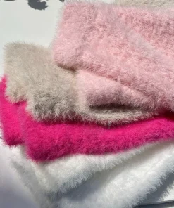 Alternative view of Women's Autumn Winter Faux Mink Hair Shorts Sweet Soft High Waist Slim Hairy Elasticity Shorts Fashion Knitting Homewear Shorts