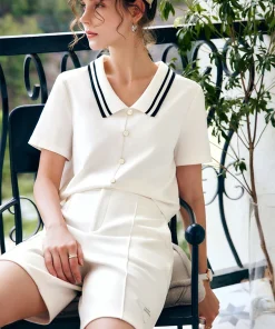 OLrain Women's Summer Shorts French Fashion White Casual Lady Short Pants 2025 Ladies High Waist Shorts Woman Clothes O22XK01008 - Image 5