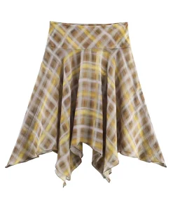 Chic Fashion Plaid Midi Skirts Two Piece Sets For Women 2025 New Scarf Collar Cape Tops Women's Suits Elegant Woman Outfits ﻿ - Image 5