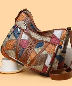 Women's Elegant Vintage Crossbody Bag Trendy HandBag Fashion Multi-pockets Shoulder Bag All-match Retro Crossbody Bag for Daily - Image 3