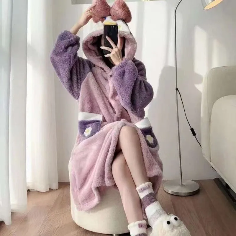 Pajamas Winter Women's Nightie Long Sleeve Pajamas Sleep Dress Sleeping Sleepwear Dress Nightgowns Woman Room Wear Ladies Winter - Image 3