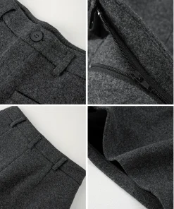Women's 2025 Winter Thick Wool Blend Shorts - Korean High Waisted Slimming Bodycon 3/4 Booty Shorts - Image 5