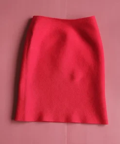 Girls' Skirt Spring and Autumn Baby Pencil Skirt Elastic Slim Fit One Step Skirt Red Children's Casual Skirt - Image 5