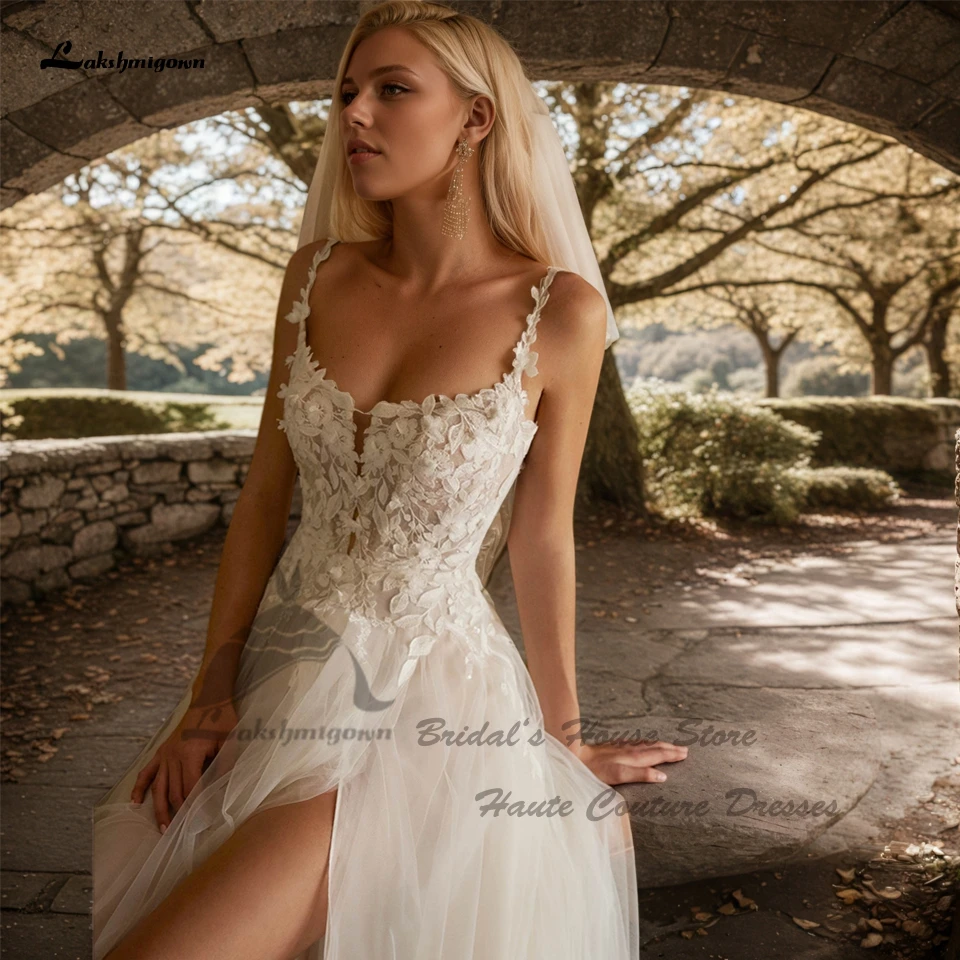 Lakshmigown Civil Lace Bohemian Wedding Dresses Side Split 2025 Vestido Noiva Summer Beach Bride Gowns Open Back Customized - Image 2