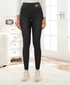 Winter Warm Leggings for Women Comfortable Thermal Soft Pants High Waist Solid Thick Velvet Leggings - Image 4