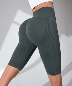 Alternative view of Cellulite 3D Biker Shorts, High Waisted Butt Lifting Tummy Training Control, 8" Anti Cellulite workout shorts for Gym