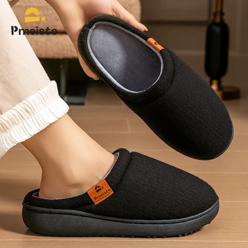 Wedge Slippers Women TPR Sole Platform Cushion Non Slip Soft Warm Solid Color Living Room Shoes casual Luxury House - Image 2