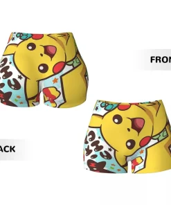 Custom Kawaii Pikachus Anime Volleyball Biker Gym Shorts for Women Athletic Workout Yoga Shorts - Image 5