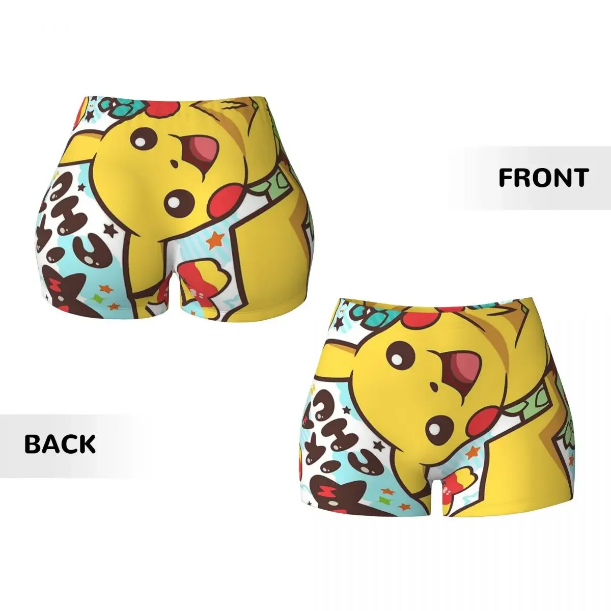 Custom Kawaii Pikachus Anime Volleyball Biker Gym Shorts for Women Athletic Workout Yoga Shorts - Image 5