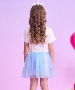 VIKITA Girls Tutu Fluffy Blue Skirt Toddlers Princess Ballet Dance Tulle Mesh Skirts Kids Casual Daily Clothes Pettiskirt Skirt - Image 5