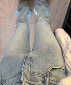 Korean Style High Waist Flared Jeans for Women American Retro Plus Velvet Thick 2025 Autumn Winter New Slim Horse Hoof Pants - Image 3