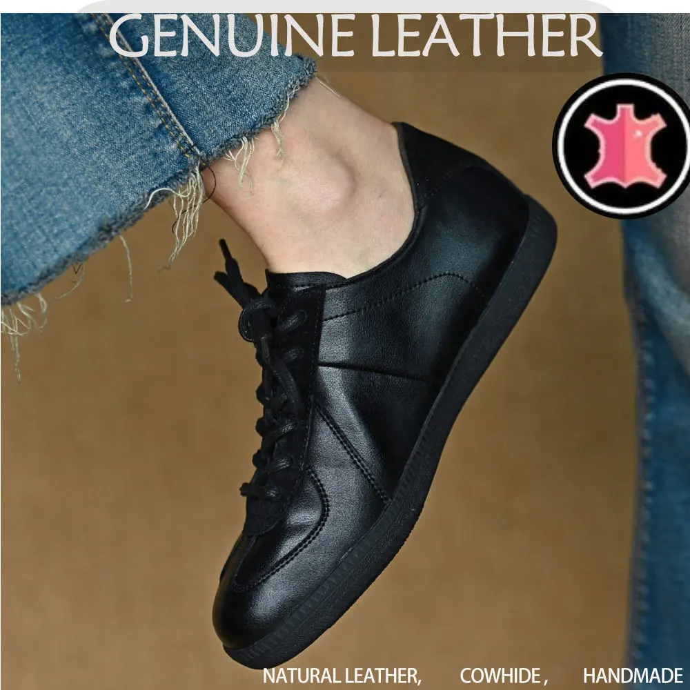 Genuine leather German training shoes Woman flats suede Retro For Women's sneakers Luxury High quality