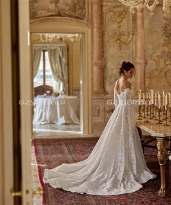 Modern Sweetheart A-Line Wedding Dress 2026 Bridal Gowns Long Sleeve Customizable Elegant Bridal Dress for Your Special Day - Image 4