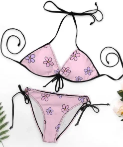 Women's floral theme swimsuit - two-piece bikini set - sophisticated and sexy style - adjustable shoulder straps - Image 6