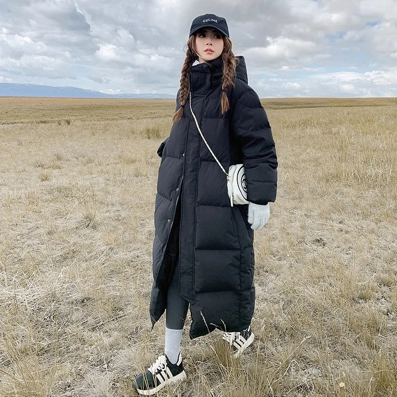 Mid drama down cotton jacket for women, slim fit cotton jacket for women, over the knee 2025 new thick cotton jacket jacket for - Image 3