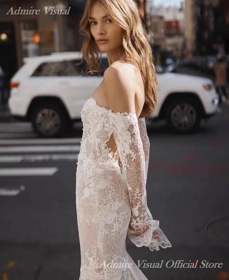 Newest Wedding Dresses Lace Mermaid Long Sleeves Off The Shoulder With Illusive Back Customized Bride Gowns Vestidos De Novia - Image 5
