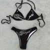 2025 summer women new letter printed sexy bikini set women's swimsuit swimsuit hot pants set summer casual fashion Y2k style