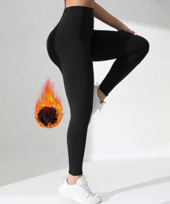Women's Winter Warm Fleece Lined Leggings Thick Velvet Tights Thermal Pants - Image 5