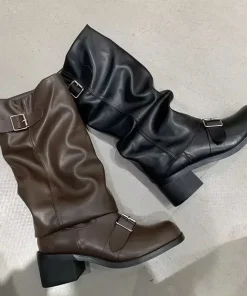 Woman Boots Knee High Platform Chunky Heels Trend Punk Gothic New Rock Leather Fashion Women's Shoes Motorcycle Footwear - Image 6