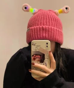 Cute Cartoon Quirky Light-emitting Tentacle Knitted Hat Parent-child Models Warm Wool Cap Eyes Light-emitting Beanie Monster Hat - Image 5