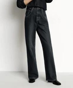 Semir Jeans Women Wide Leg Fleece Lined Comfortable High Waist Winter 2025 New Floor-Length Pants with Leg-Elongating Effect - Image 4