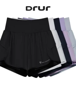 DRUR Yoga Short Woman Gym Clothes 2 In 1 High Waist Pants With Pockets Fitness Cycling Shorts Women Yoga Shorts Sportwear 2025