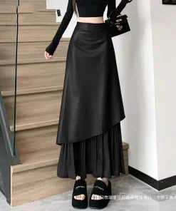Autumn and Winter Maillard Outfit High-end Western-style Knitted Long Sweater Fashionable High Waisted Skirt Two-piece Set - Image 4